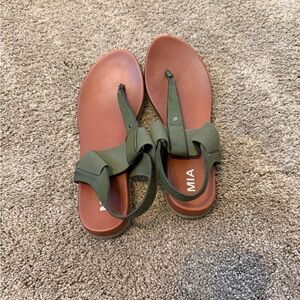 MIA Olive Green Strappy Sandals